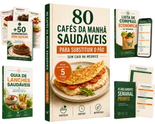 Pacote Premium completo: e-book 80 Cafés da Manhã, versão mobile e os bônus exclusivos